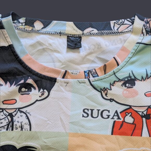 BTS Chibi All-Over Print Tee — Faded Tag (Approx. Small) — Polyester - Picture 4 of 4